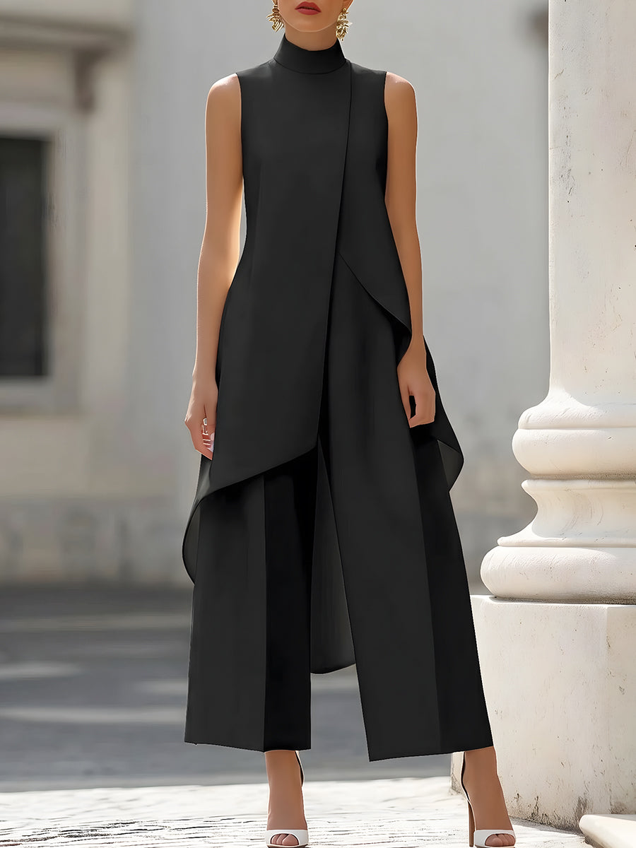 Florence | Layered High-Neck Midi Dress