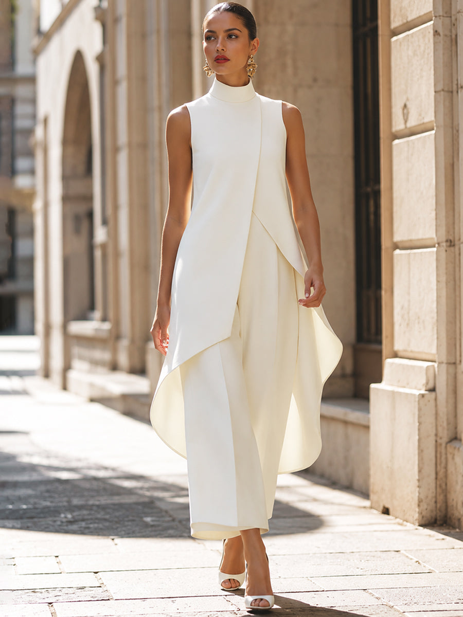 Florence | Layered High-Neck Midi Dress
