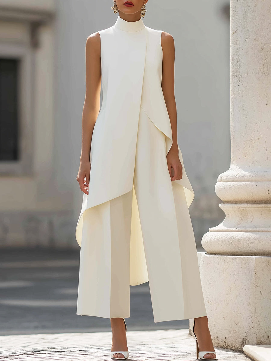 Florence | Layered High-Neck Midi Dress