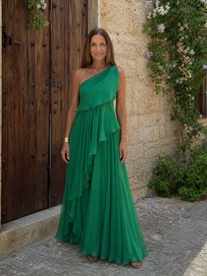 Gianna | One-Shoulder Ruffle Maxi Dress