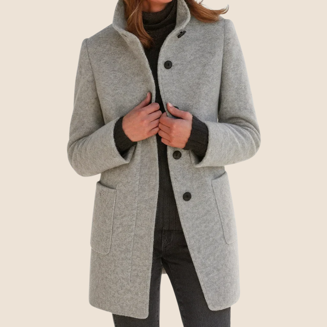 Emilia | Wool Look Button Coat