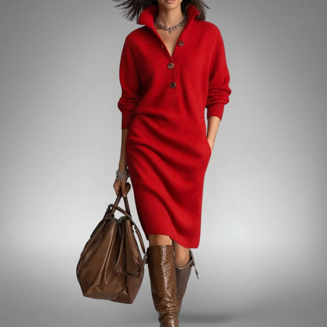Olivia | Button Sweater Dress
