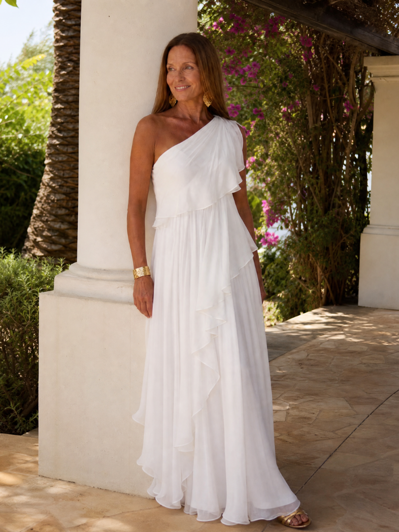 Gianna | One-Shoulder Ruffle Maxi Dress