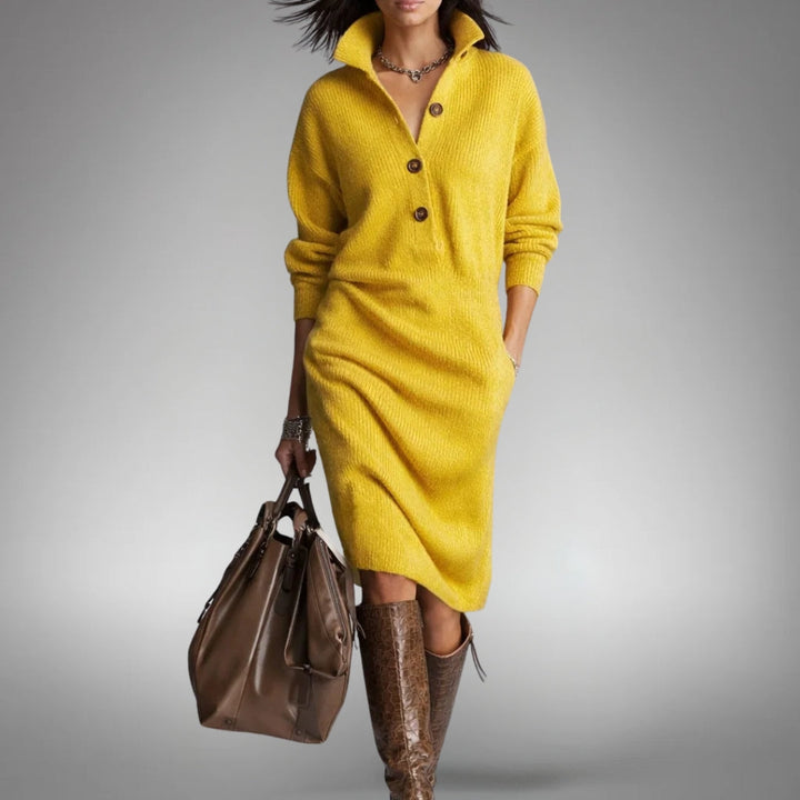Olivia | Button Sweater Dress