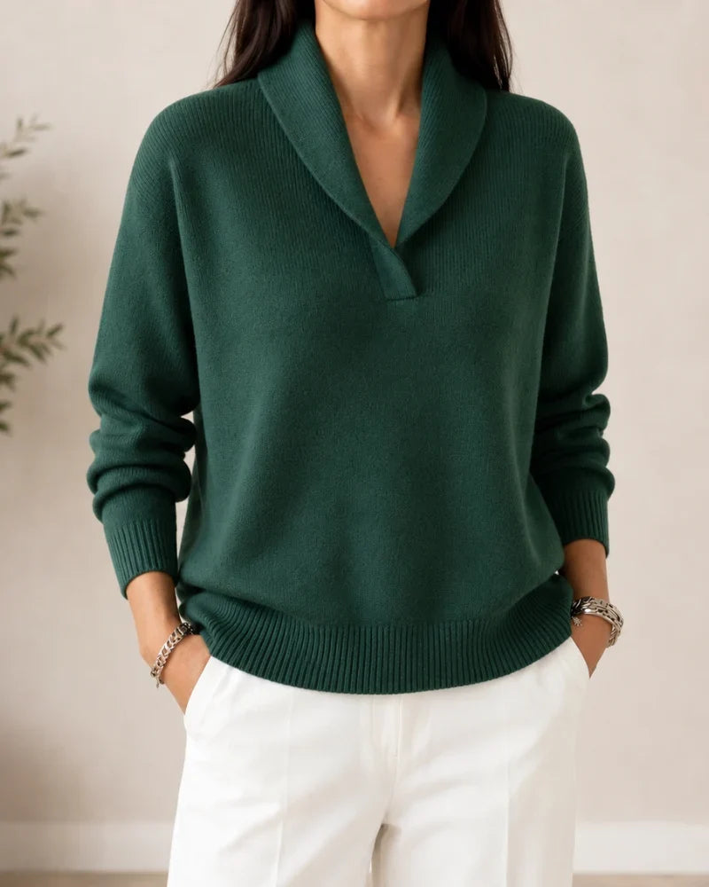 Nora | Shawl Collar Knit Sweater