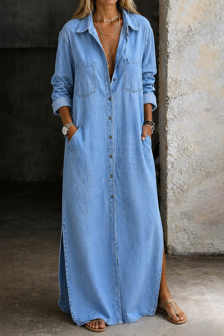 Sophia | Denim Maxi Dress