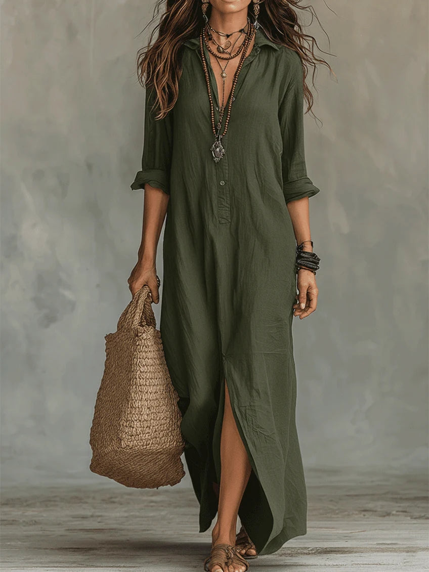 Mara | Relaxed Button Maxi Dress