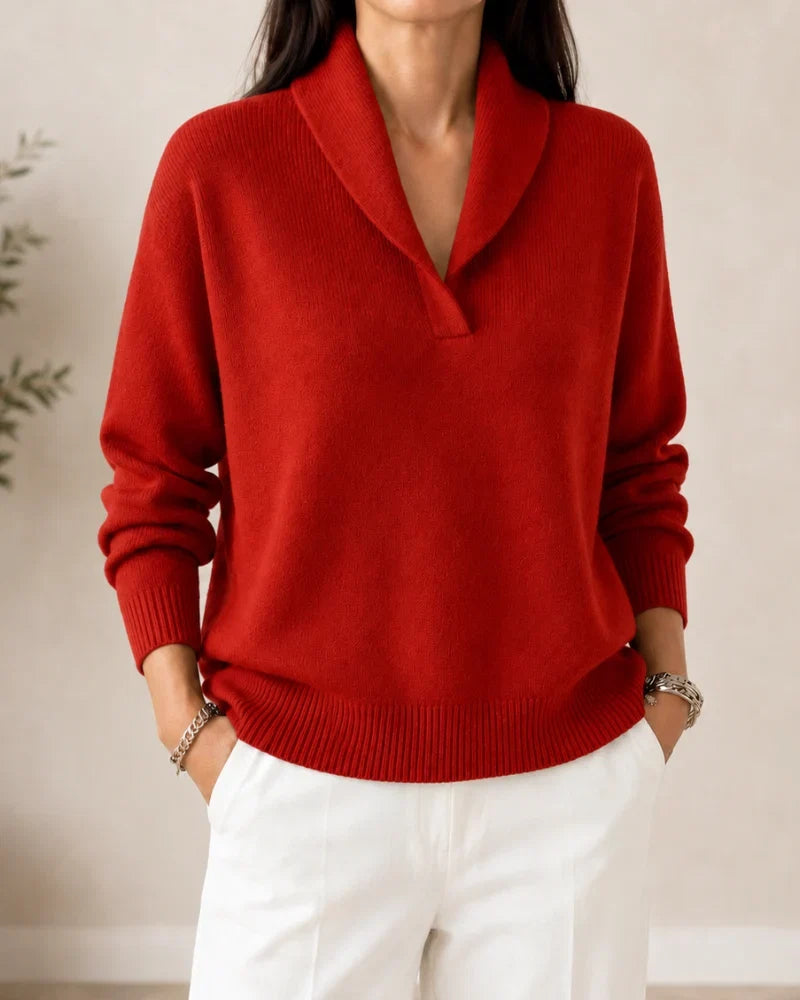 Nora | Shawl Collar Knit Sweater