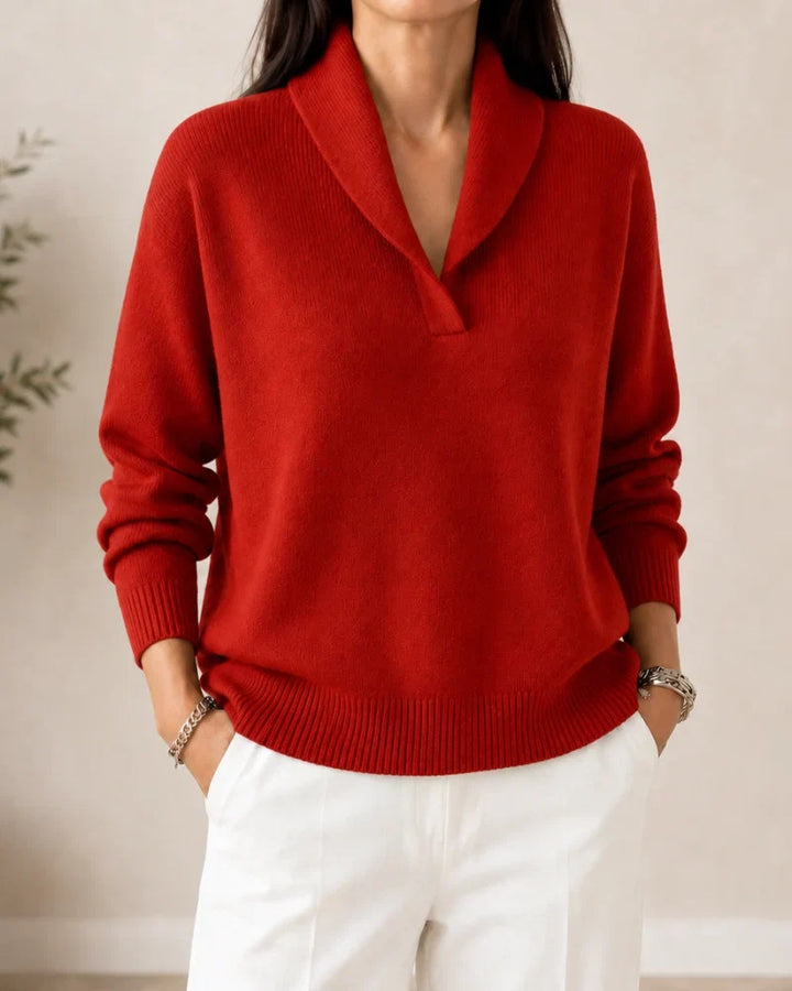 Nora | Shawl Collar Knit Sweater