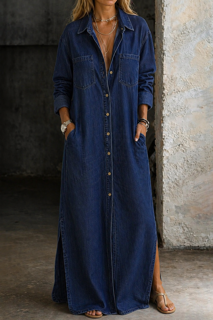 Sophia | Denim Maxi Dress