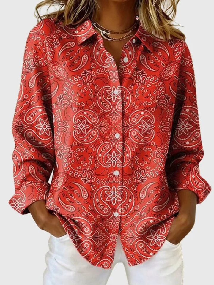 Talia | Paisley Button Blouse