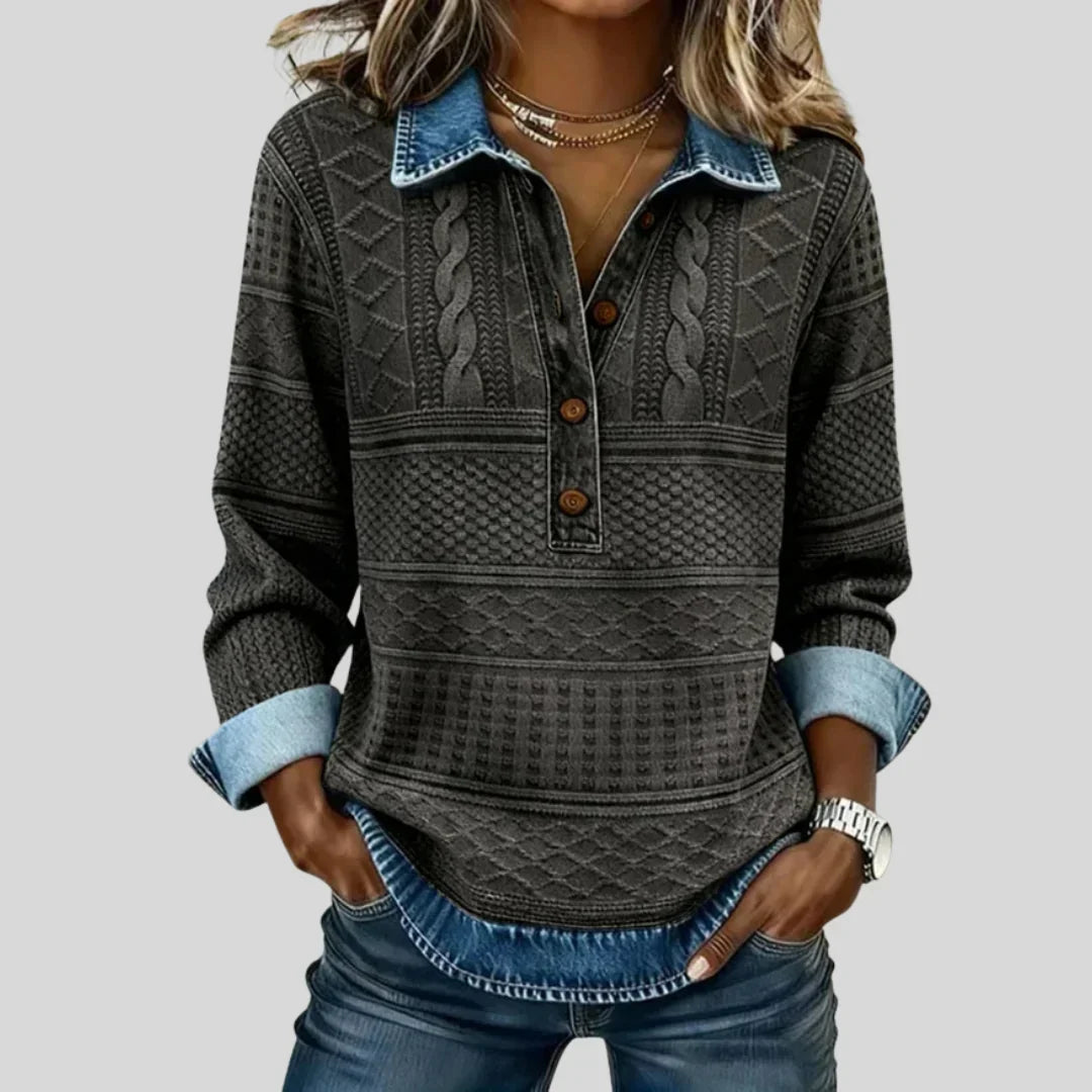 Mira | Cable Knit Collar Sweater