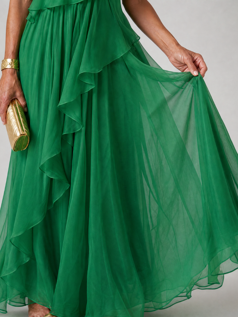 Gianna | One-Shoulder Ruffle Maxi Dress