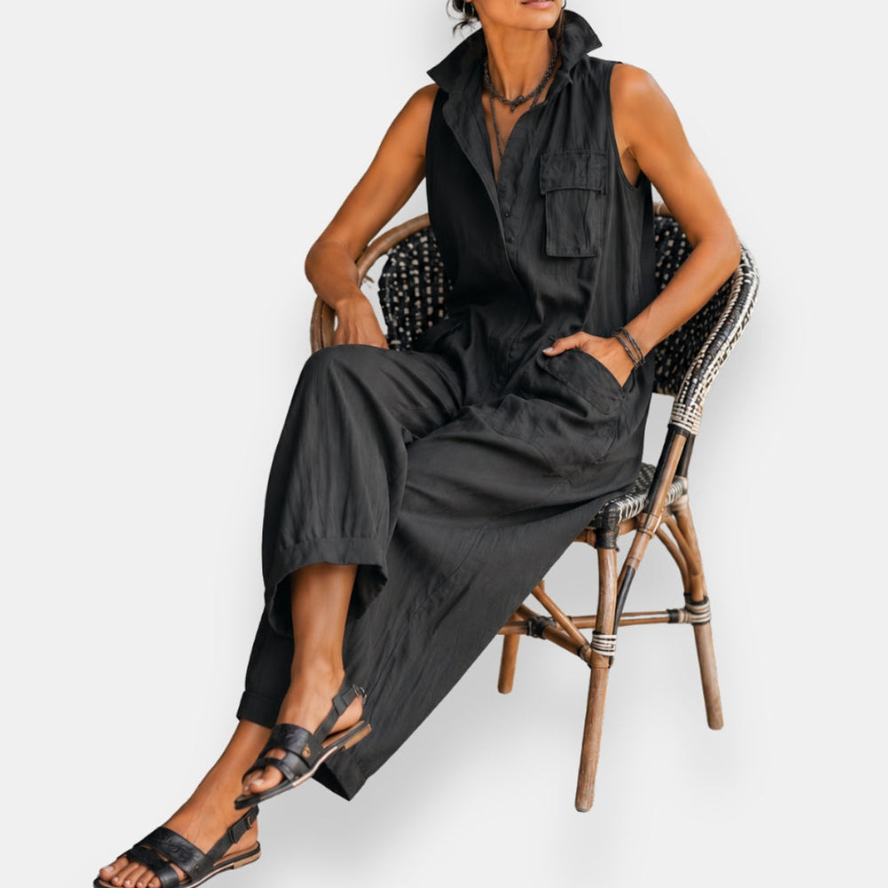 Sienna | Sleeveless Pocket Jumpsuit