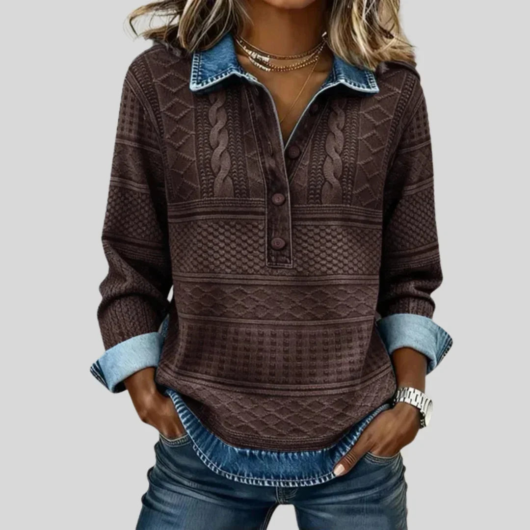 Mira | Cable Knit Collar Sweater