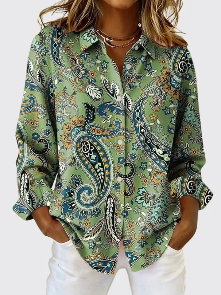Talia | Paisley Button Blouse