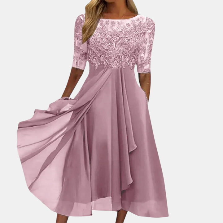 Valentina | Lace Detail Midi Dress