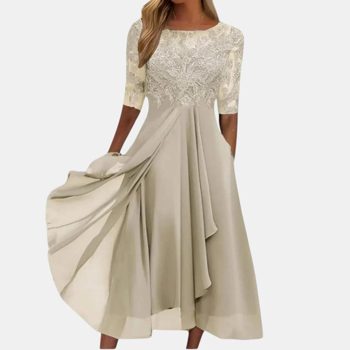Valentina | Lace Detail Midi Dress