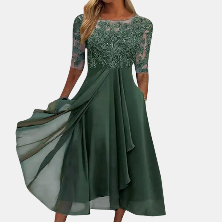 Valentina | Lace Detail Midi Dress