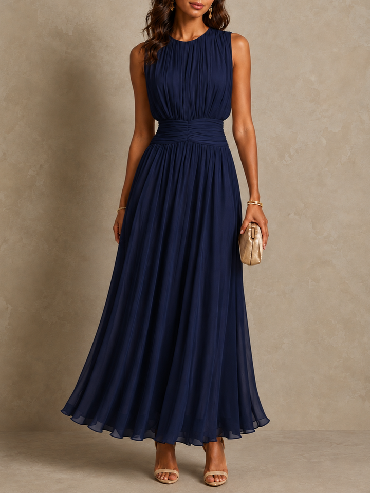 Camilla | Pleated Chiffon Maxi Dress
