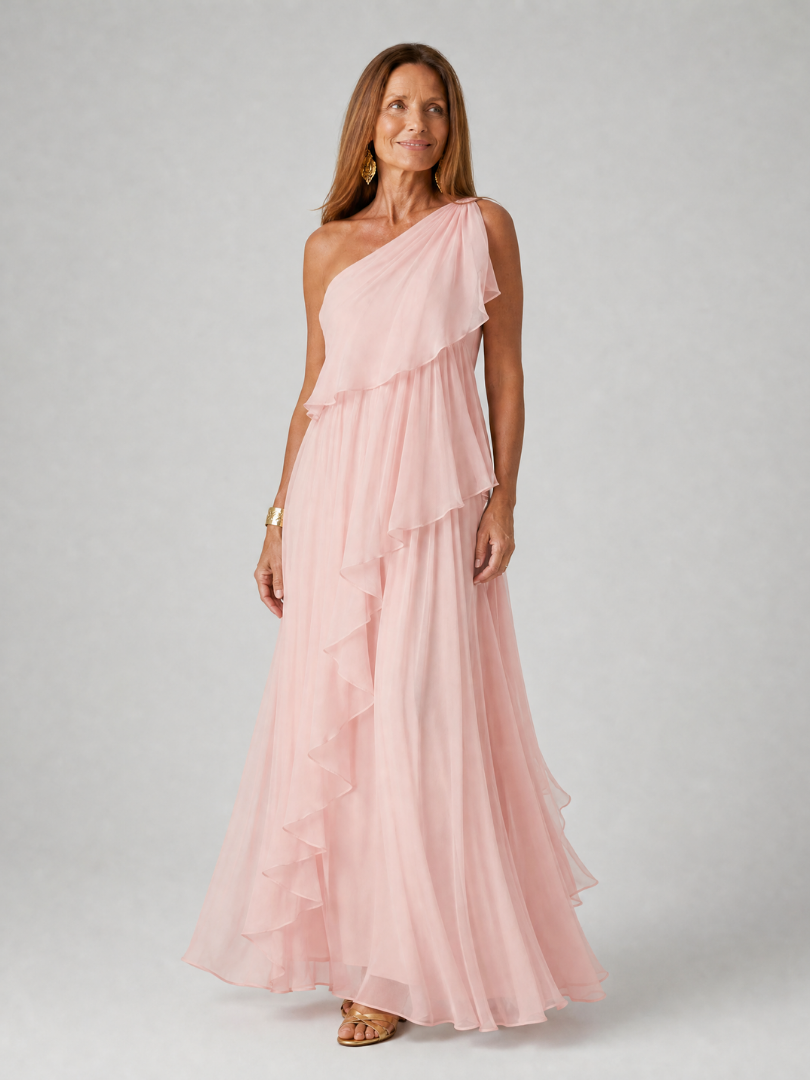 Gianna | One-Shoulder Ruffle Maxi Dress