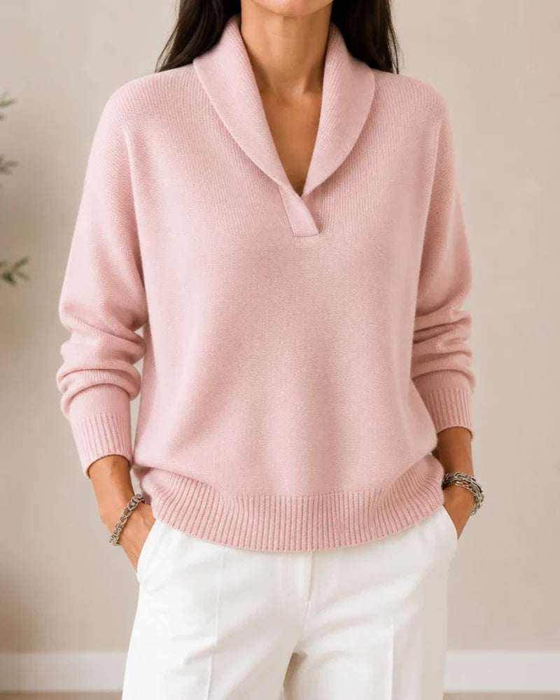 Nora | Shawl Collar Knit Sweater