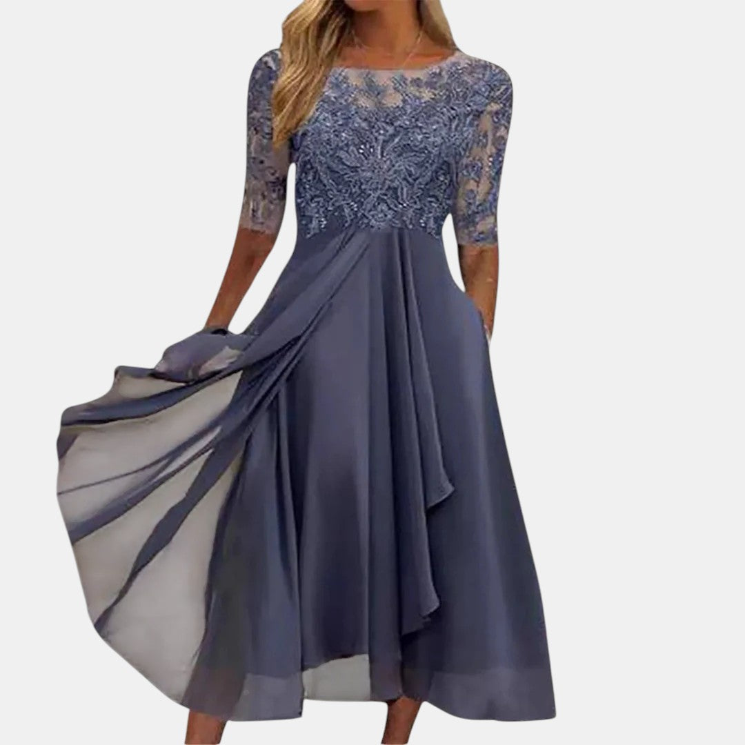Valentina | Lace Detail Midi Dress