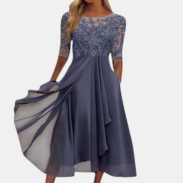 Valentina | Lace Detail Midi Dress