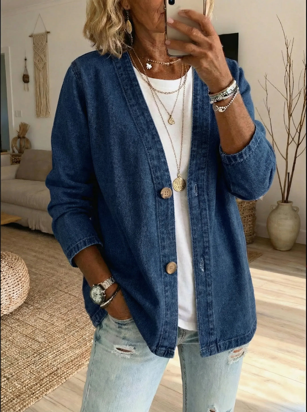 Lola | Button Denim Cardigan