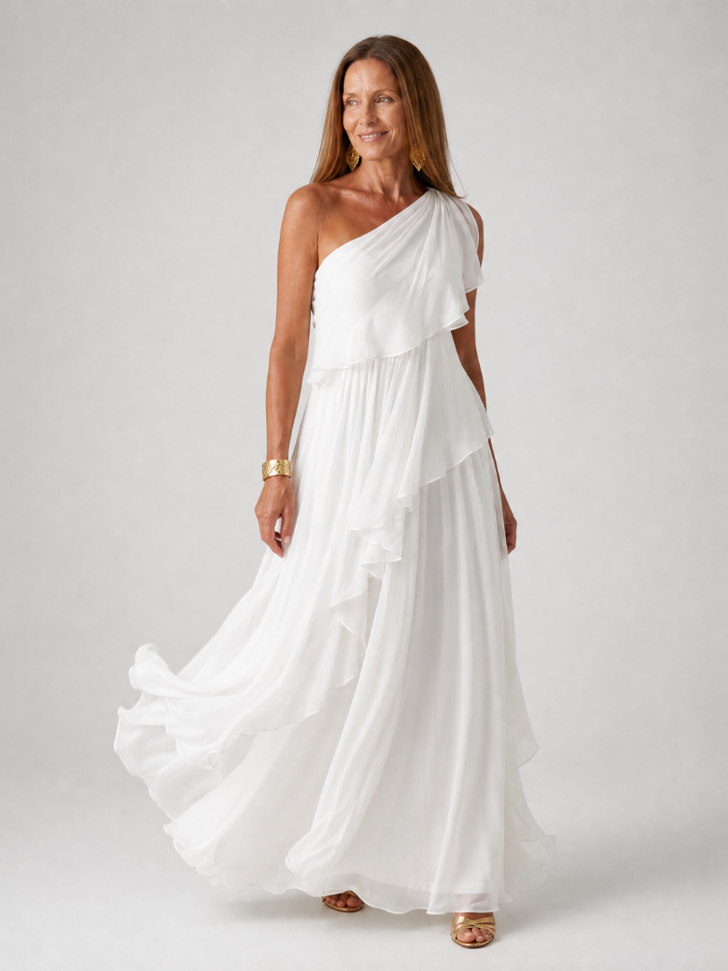 Gianna | One-Shoulder Ruffle Maxi Dress
