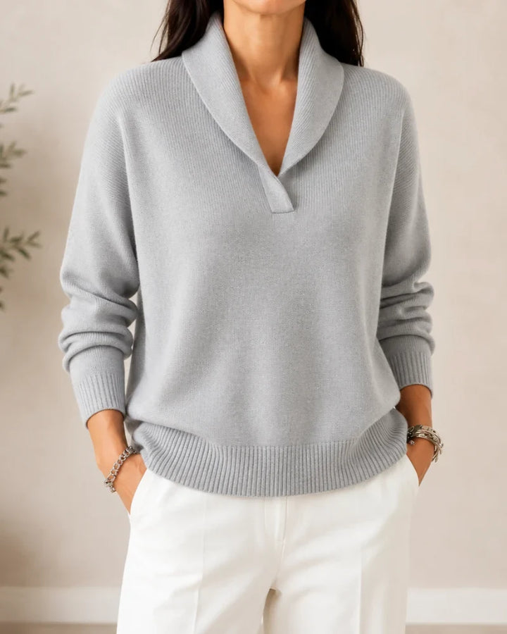 Nora | Shawl Collar Knit Sweater