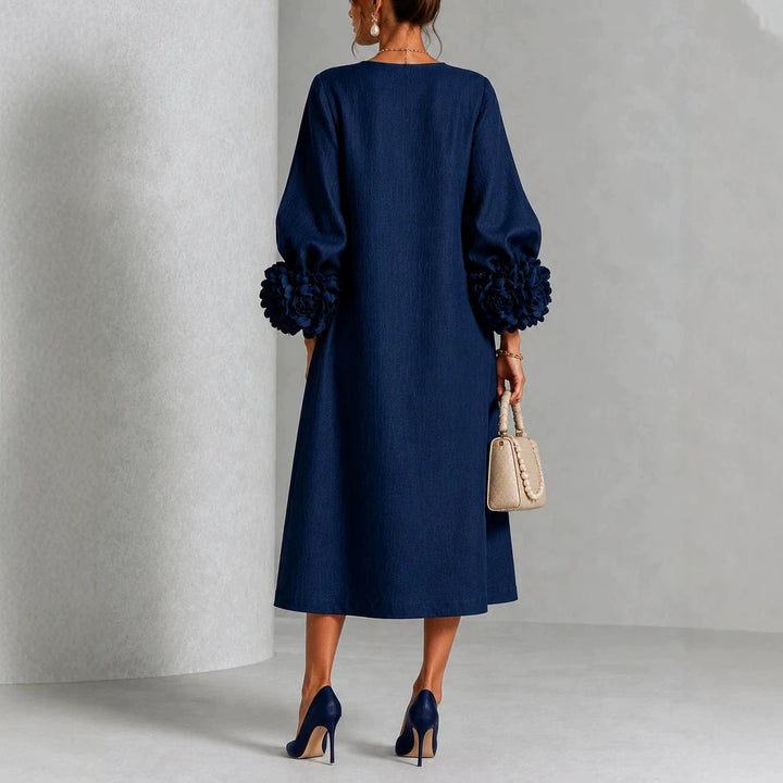 Lucienne | Floral Cuff Midi Dress
