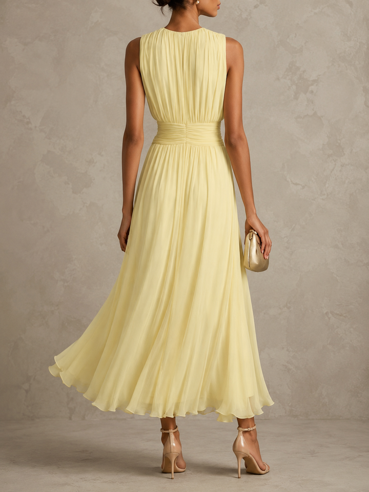 Camilla | Pleated Chiffon Maxi Dress