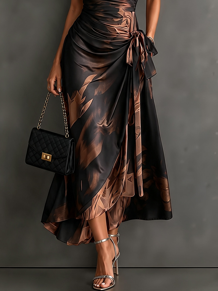 Marcella | Satin Wrap Midi Dress