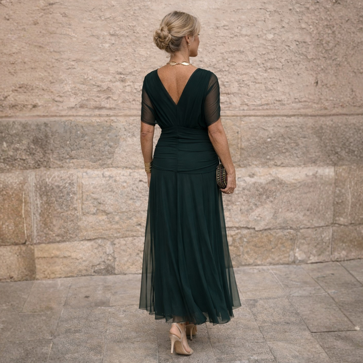 Adeline | Elegant Draped Midi Dress