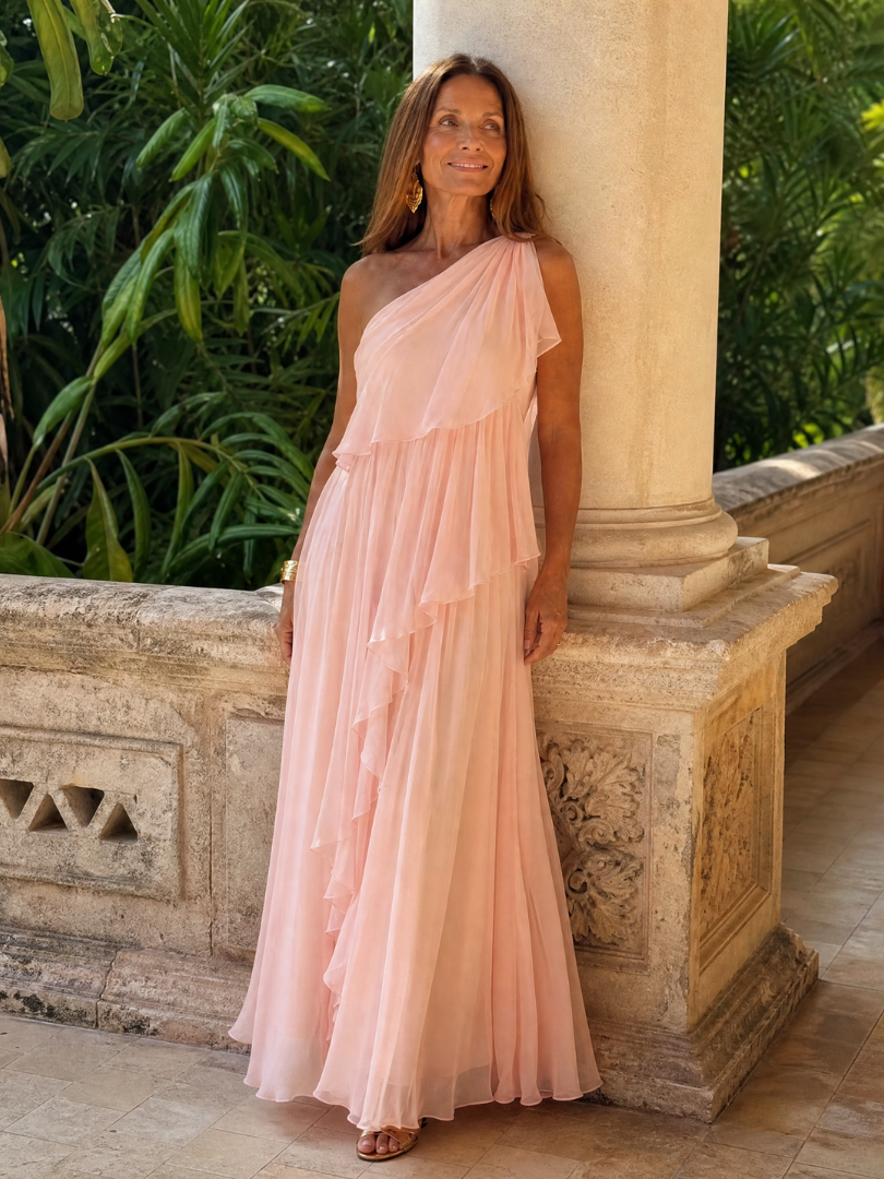 Gianna | One-Shoulder Ruffle Maxi Dress