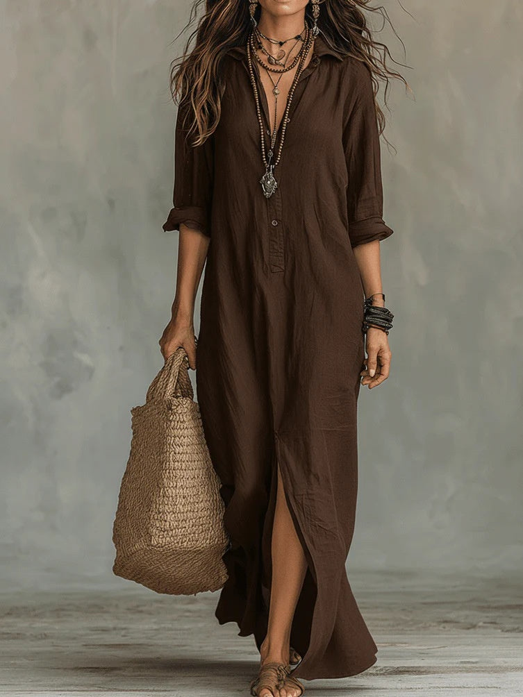 Mara | Relaxed Button Maxi Dress