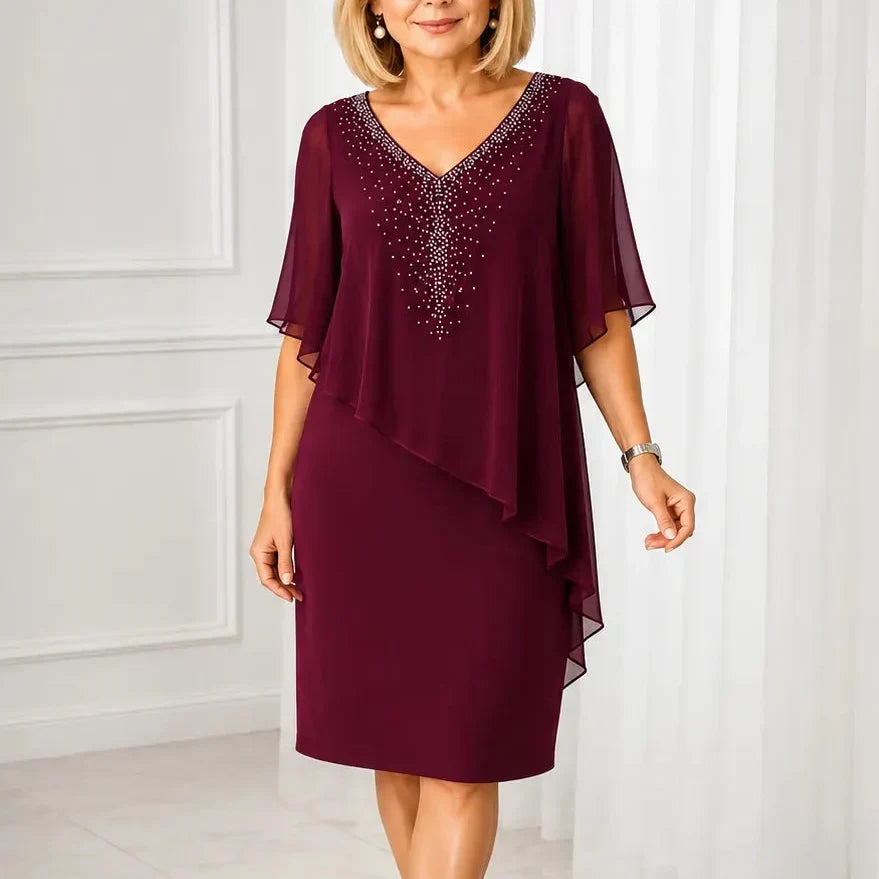 Celestine | Embellished Chiffon Overlay Dress