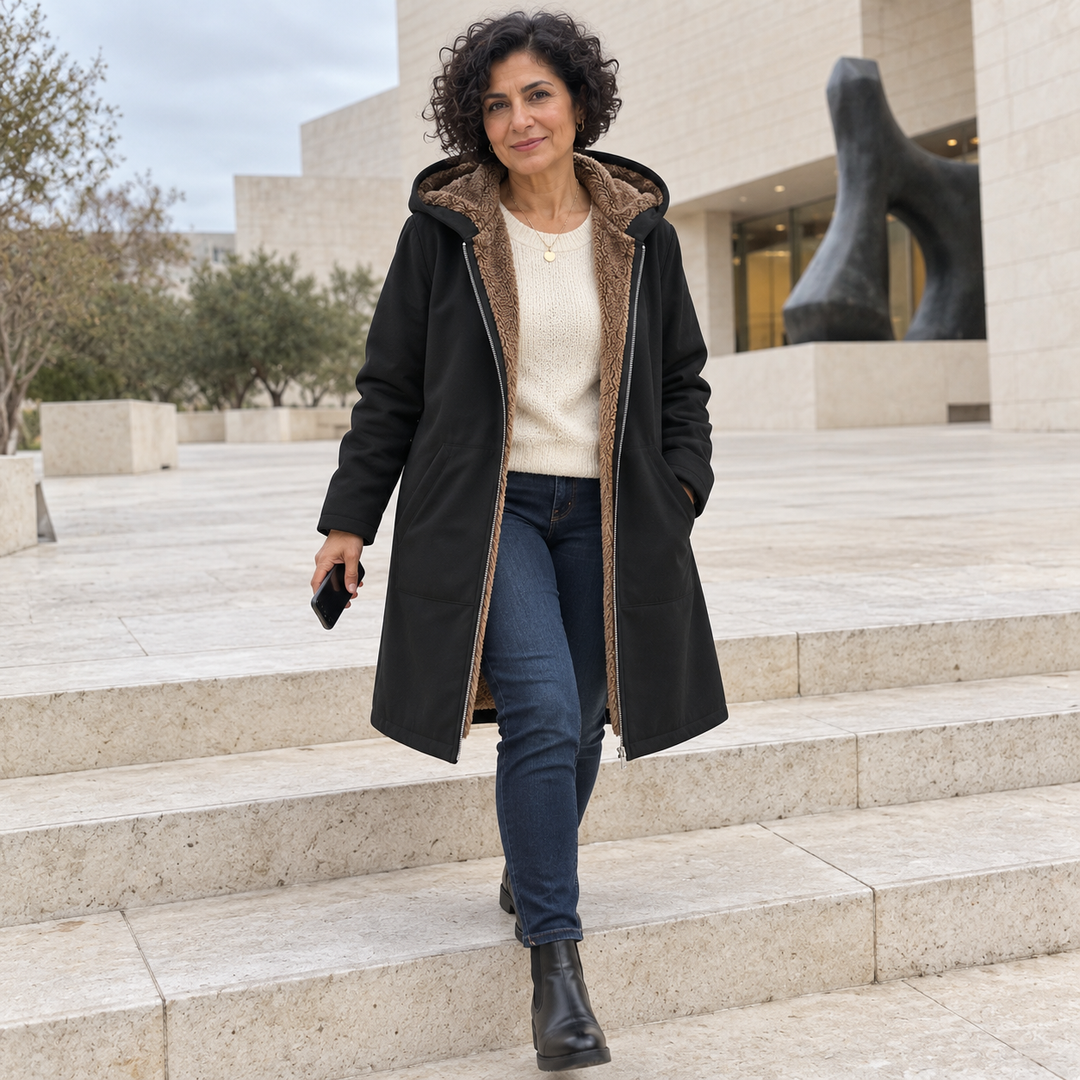 Loretta | Sherpa Lined Hooded Coat