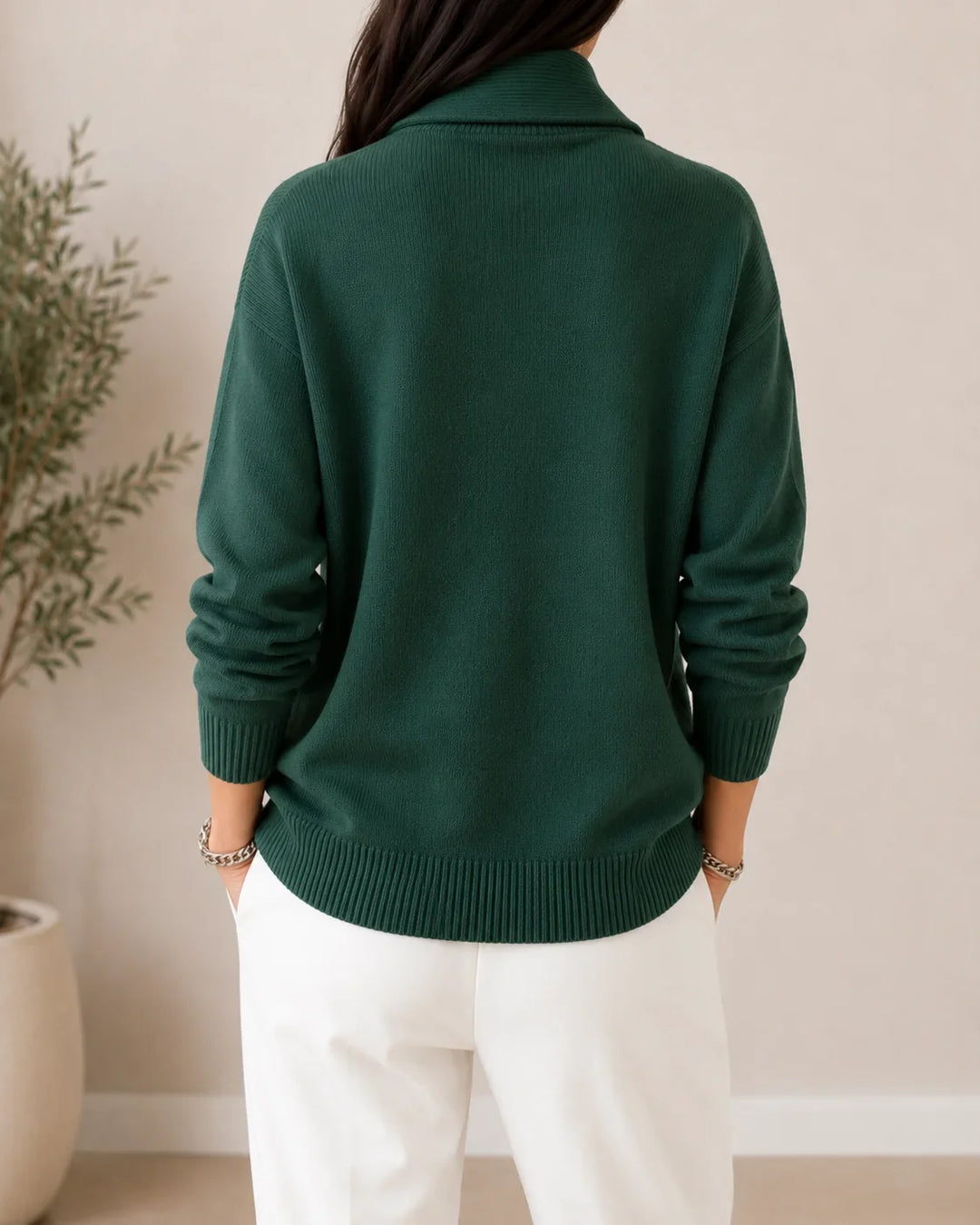 Nora | Shawl Collar Knit Sweater