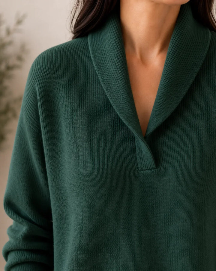 Nora | Shawl Collar Knit Sweater