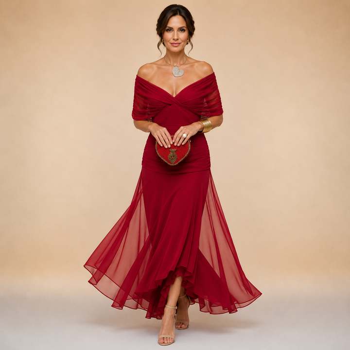 Evelina | Draped Midi Dress