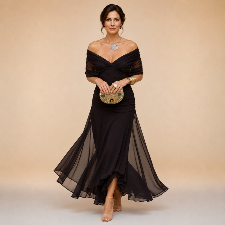 Evelina | Draped Midi Dress