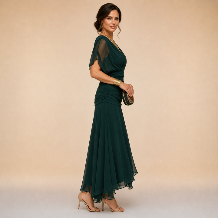 Evelina | Draped Midi Dress