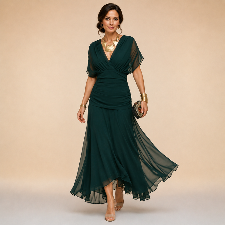 Evelina | Draped Midi Dress