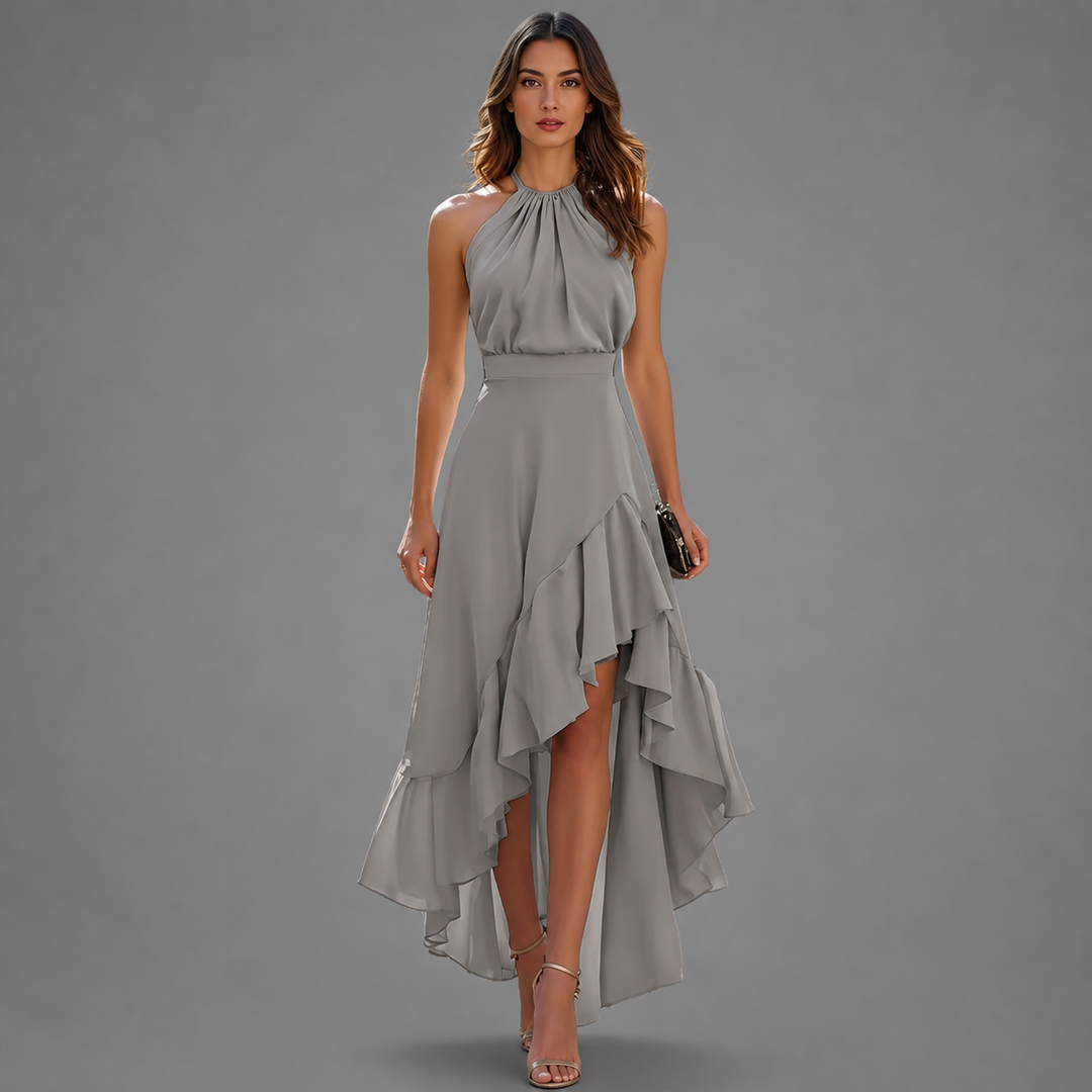 Marcella | Halter Ruffle Maxi Dress