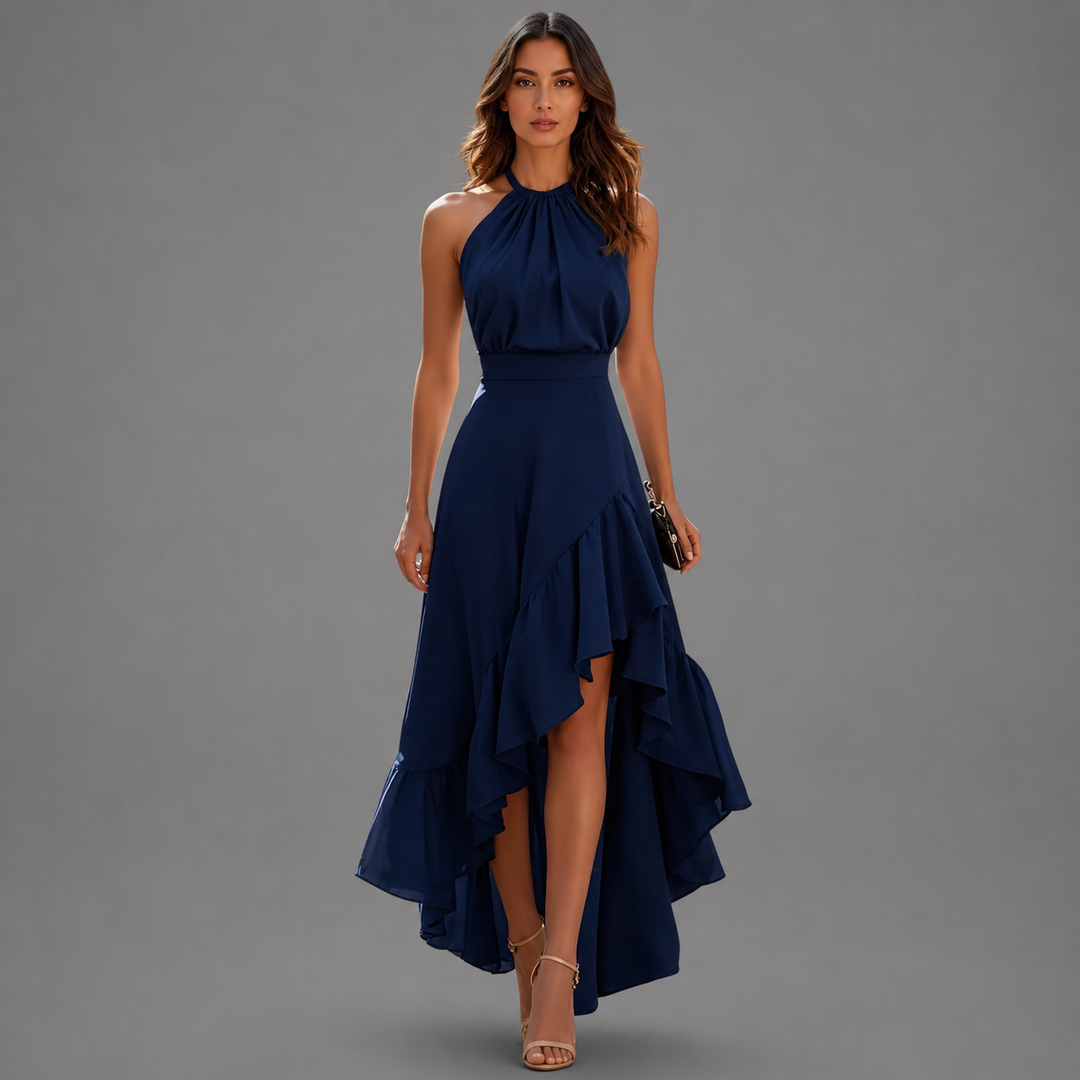 Marcella | Halter Ruffle Maxi Dress
