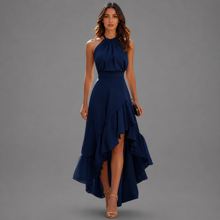 Marcella | Halter Ruffle Maxi Dress