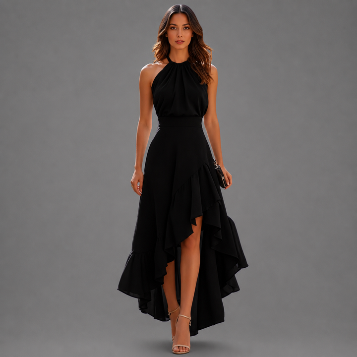 Marcella | Halter Ruffle Maxi Dress