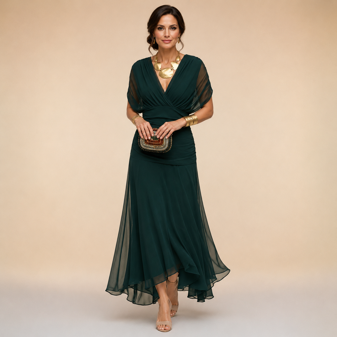 Evelina | Draped Midi Dress